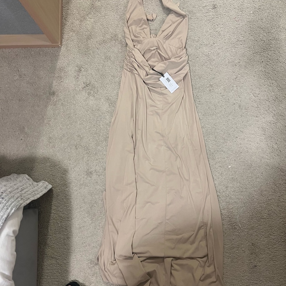 WeWoreWhat Nude Backless Ruffled Maxi Dress - Picture 2 of 3